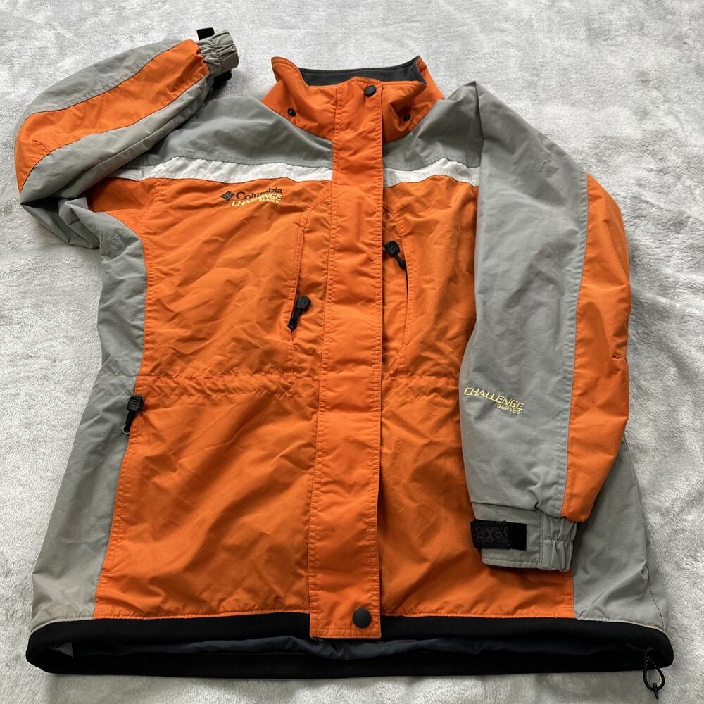 Columbia Jacket Coat Womens XL Challenge Series Interchange Core Orange Gray Ski